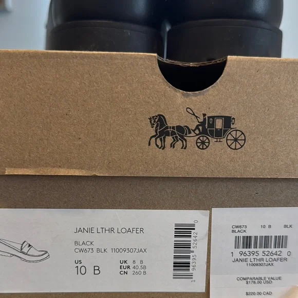 Coach Black Leather Women’s Loafers - Picture 5 of 5